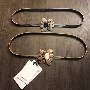 Two (one silver, one gold) waist belts